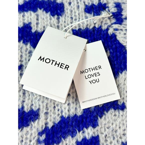 MOTHER The Crop Alpaca-Blend Animal Print Knit Sweater Large NWT - Picture 11 of 15